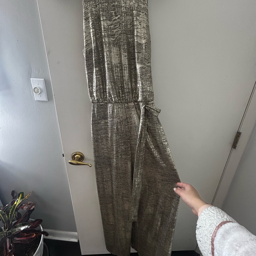 Vince Camuto Shimmering Silver Jumpsuit